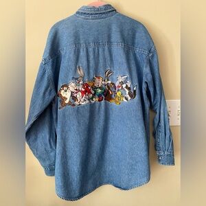 ACME Blue Denim Looney Tunes Casual Shirt M